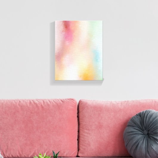 Abstracte kunst Elegant Roze Rood Geel Blauw Canvas Afdruk (Insitu (Woonkamer))