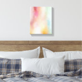Abstracte kunst Elegant Roze Rood Geel Blauw Canvas Afdruk (Insitu (Slaapkamer))