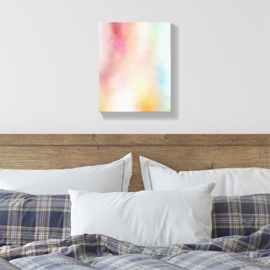 Abstracte kunst Elegant Roze Rood Geel Blauw Canvas Afdruk (Insitu (Slaapkamer))