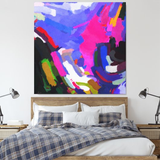 Abstracte kunst en modern schilderen canvas afdruk (Insitu (Slaapkamer))