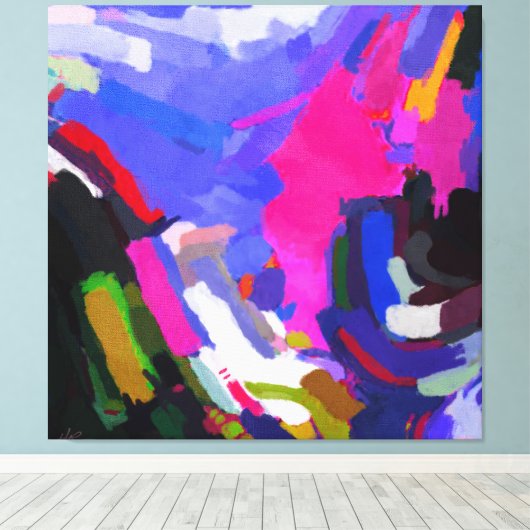 Abstracte kunst en modern schilderen canvas afdruk (Insitu (Houten vloer))