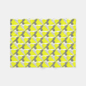 Abstracte Kunst Energie Geel Grijs Fleece Deken (Voorkant (Horizontaal))