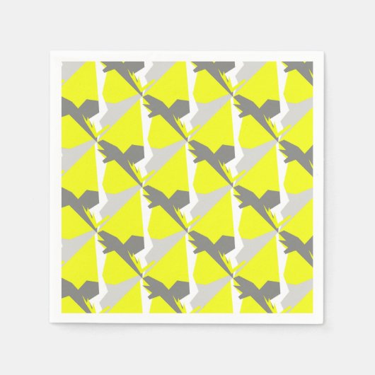 Abstracte Kunst Energie Geel Grijs Servet (Voorkant)