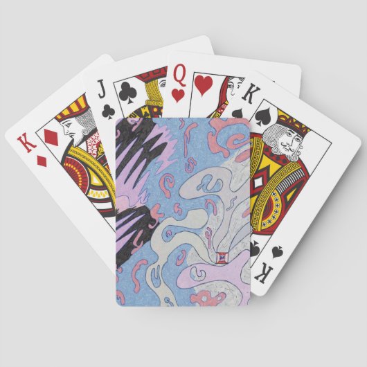 abstracte kunst "Explosie in de ruimte" Pokerkaarten (Achterkant)