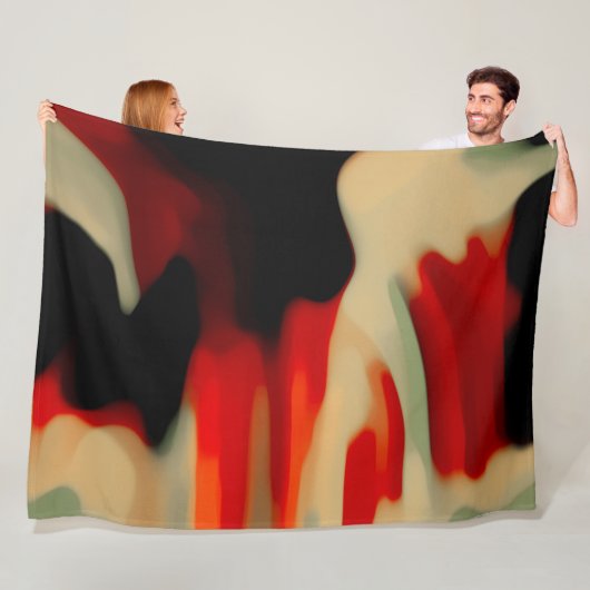 Abstracte kunst fleece deken (In situ)