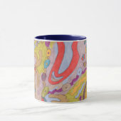 abstracte kunst "Flutterflyland" Mok (Midden)