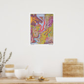 abstracte kunst "Flutterflyland" Poster (Keuken)