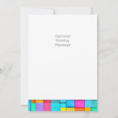 Abstracte Kunst FOTO FAMILIENAAM Kleurrijk JAAR Ba Feestdagenkaart (Achterkant)