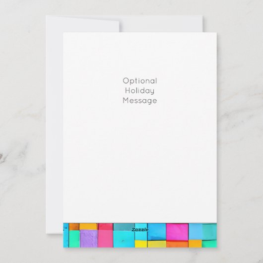 Abstracte Kunst FOTO FAMILIENAAM Kleurrijk JAAR Ba Feestdagenkaart (Achterkant)