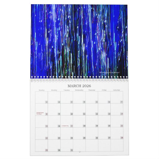 Abstracte kunst fotografische kunst kalender (Mar 2026)