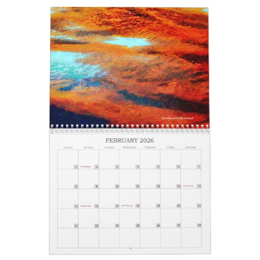 Abstracte kunst fotografische kunst kalender (Feb 2026)