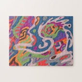 abstracte kunst "Fred the Cosmic Worm" Legpuzzel (Horizontaal)