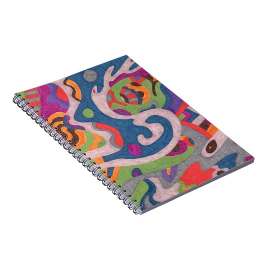 abstracte kunst "Fred the Cosmic Worm" Notitieboek (Rechterzijde)