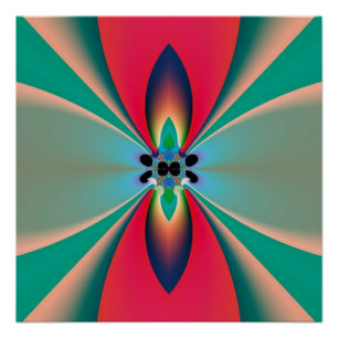 Abstracte Kunst Funky Bloem Perfect Poster