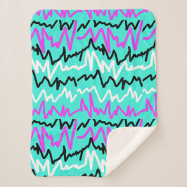 Abstracte Kunst Funky Kleurrijke ZigZags Worpdeken Sherpa Deken