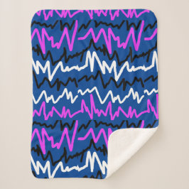 Abstracte Kunst Funky Kleurrijke ZigZags Worpdeken Sherpa Deken
