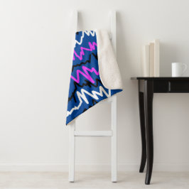Abstracte Kunst Funky Kleurrijke ZigZags Worpdeken Sherpa Deken