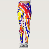 Abstracte Kunst Funky Leggings met Onweer (Voorkant)