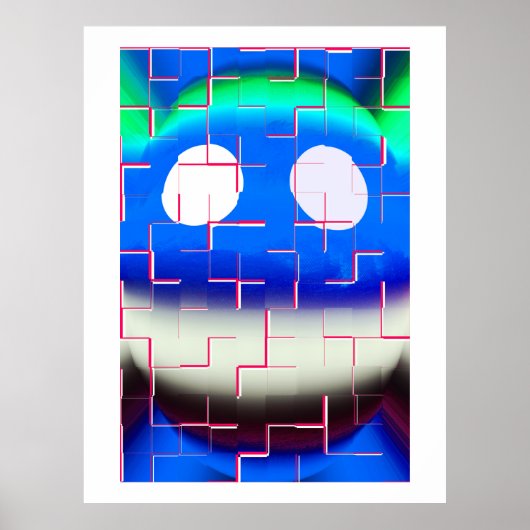 Abstracte kunst gebroken poster (Voorkant)