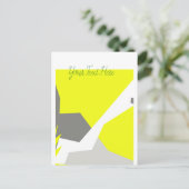 Abstracte kunst - Geel grijs Briefkaart (Staand voorkant)
