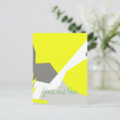 Abstracte kunst - Geel grijs Briefkaart (Staand voorkant)