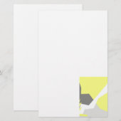 Abstracte kunst - Geel grijs Briefpapier (Voorkant / Achterkant)