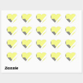 Abstracte kunst - Geel grijs Hart Sticker (Vel)
