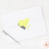 Abstracte kunst - Geel grijs Hart Sticker (Envelop)