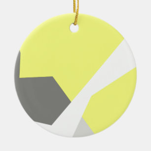 Abstracte kunst - Geel grijs Keramisch Ornament