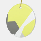 Abstracte kunst - Geel grijs Keramisch Ornament (Links)