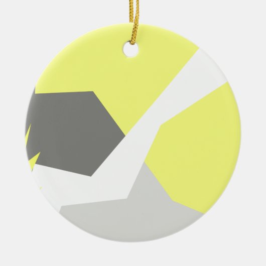 Abstracte kunst - Geel grijs Keramisch Ornament (Voorkant)