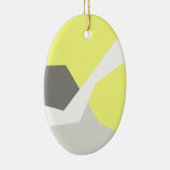 Abstracte kunst - Geel grijs Keramisch Ornament (Rechts)