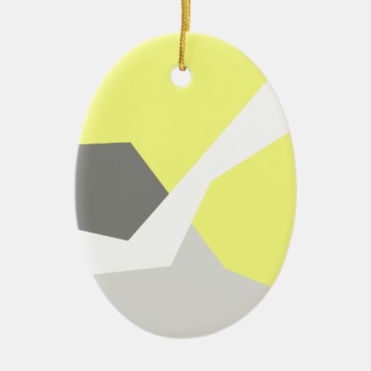 Abstracte kunst - Geel grijs Keramisch Ornament (Voorkant)