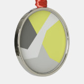 Abstracte kunst - Geel grijs Metalen Ornament (Rechts)