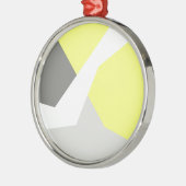 Abstracte kunst - Geel grijs Metalen Ornament (Links)