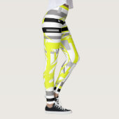 Abstracte Kunst Geel Grijs Pastel Kleur Leggings (Rechts)