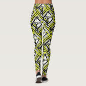 Abstracte Kunst Geel Grijs Pastel Kleur Leggings (Achterkant)