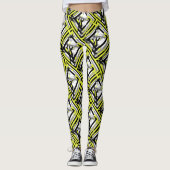 Abstracte Kunst Geel Grijs Pastel Kleur Leggings (Voorkant)