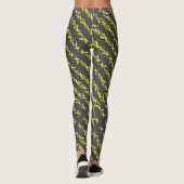 Abstracte kunst geel grijs pastelkleuren leggings (Achterkant)