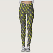 Abstracte kunst geel grijs pastelkleuren leggings (Voorkant)