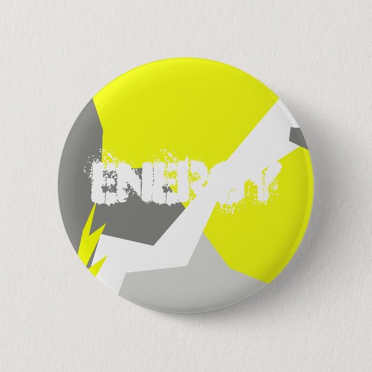 Abstracte kunst - Geel grijs Ronde Button 5,7 Cm (Voorkant)