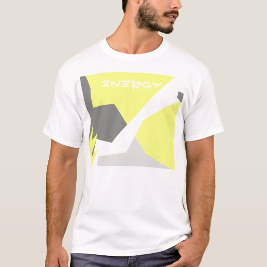 Abstracte kunst - Geel grijs T-shirt (Voorkant)