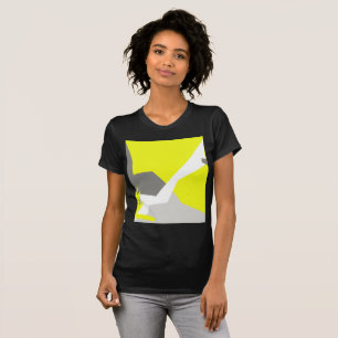Abstracte kunst - Geel grijs T-shirt