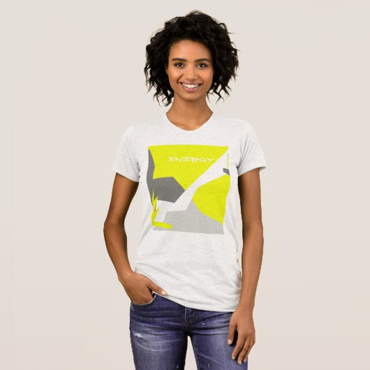 Abstracte kunst - Geel grijs T-shirt (Voorkant volledig)