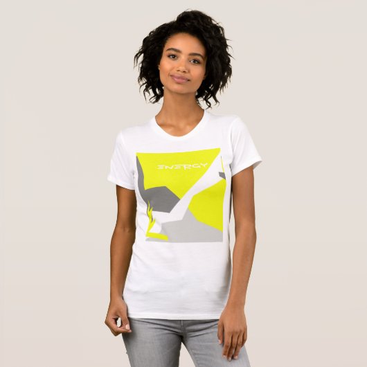 Abstracte kunst - Geel grijs T-shirt (Voorkant volledig)