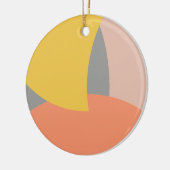 Abstracte kunst geel grijs wit keramisch ornament (Links)