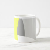 Abstracte kunst geel grijs wit koffiemok (Voorkant rechts)