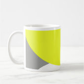 Abstracte kunst geel grijs wit koffiemok (Links)