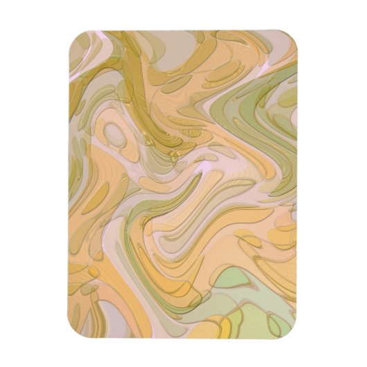 Abstracte kunst geel groene wervelingen magneet (Verticaal)