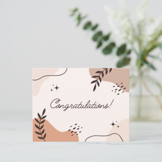 Abstracte kunst gefeliciteerd briefkaart (Staand voorkant)